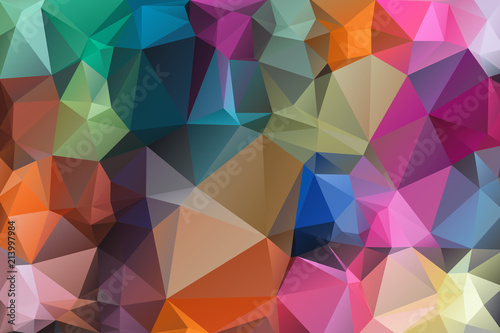 Multicolor background of triangles Bright colors  festive abstract background