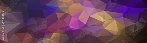 Multicolor banner background from triangles  header for web