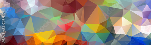 Multicolor banner background from triangles, header for web