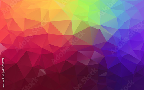 Multicolor background of triangles. Bright colors, festive abstract background.