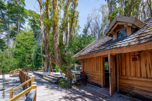 Tableau sur toile Wooden Tea House at Arrayanes National Park - Villa La Angostura, Patagonia, Arg
