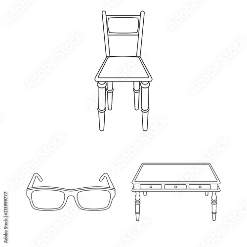 Library and bookstore outline icons in set collection for design. Books and furnishings vector symbol stock web illustration.