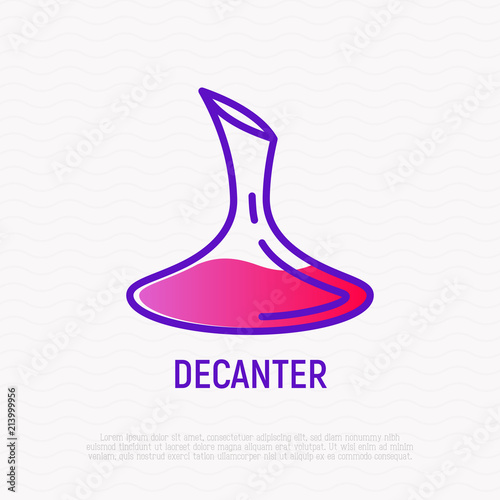Decanter thin line icon. Modern vector illustration.
