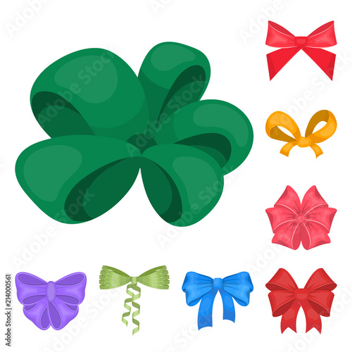 Multicolored bows cartoon icons in set collection for design.Bow for decoration vector symbol stock web illustration.