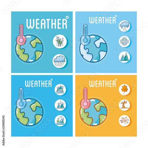 Set of weather cards