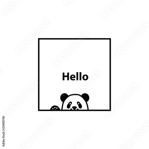 Hello panda, vector illustration