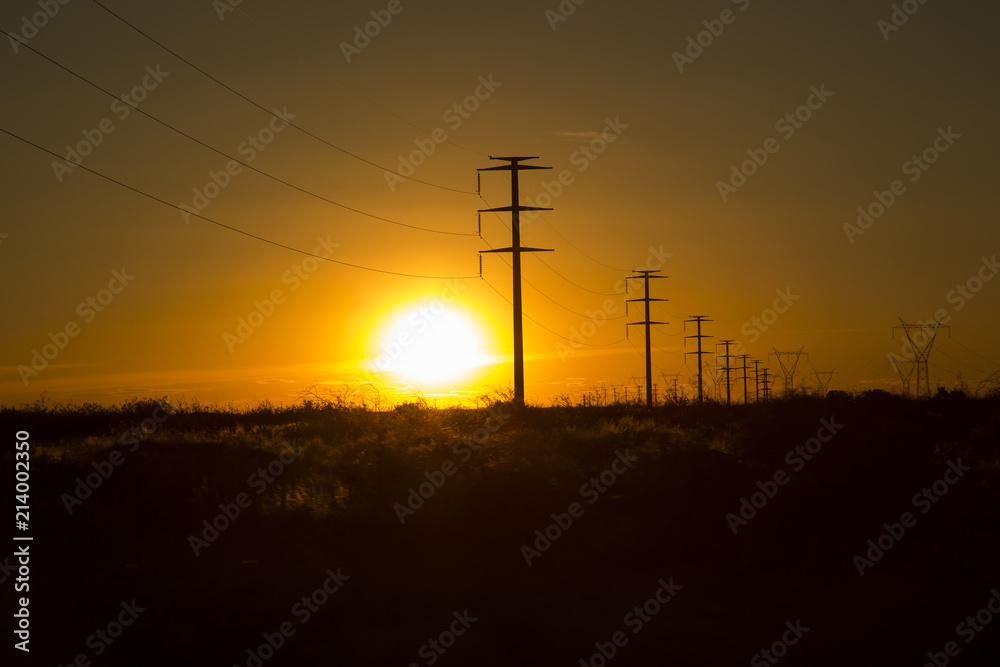 Power towers in the late afternoon