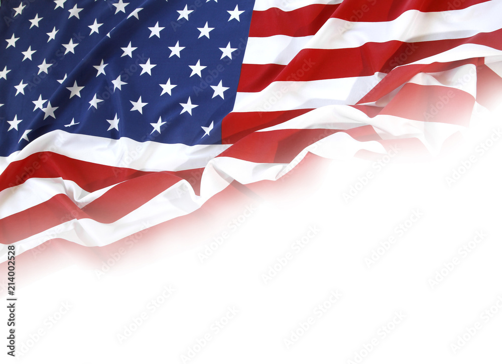 Fototapeta premium America flag on white