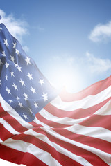 American flag and sky