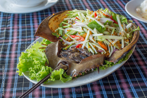 Spicy Horseshoe Crab Egg Salad Thaifood phuket photo