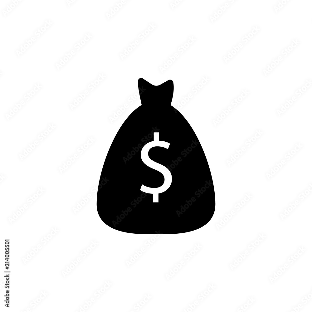 Finance bag icon vector.Finance bag sign Isolated on white background. Flat style for graphic design, logo, Web, UI, mobile app, EPS10 Finance bag icon vector.Finance bag sign Isolated on white background. Flat style for graphic design, logo, Web, UI, mobile app, EPS10