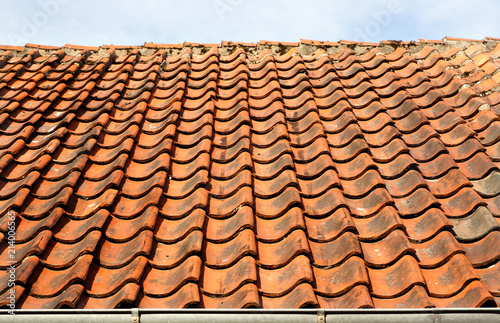 Old town of Odense  Denmark. Tile roof.