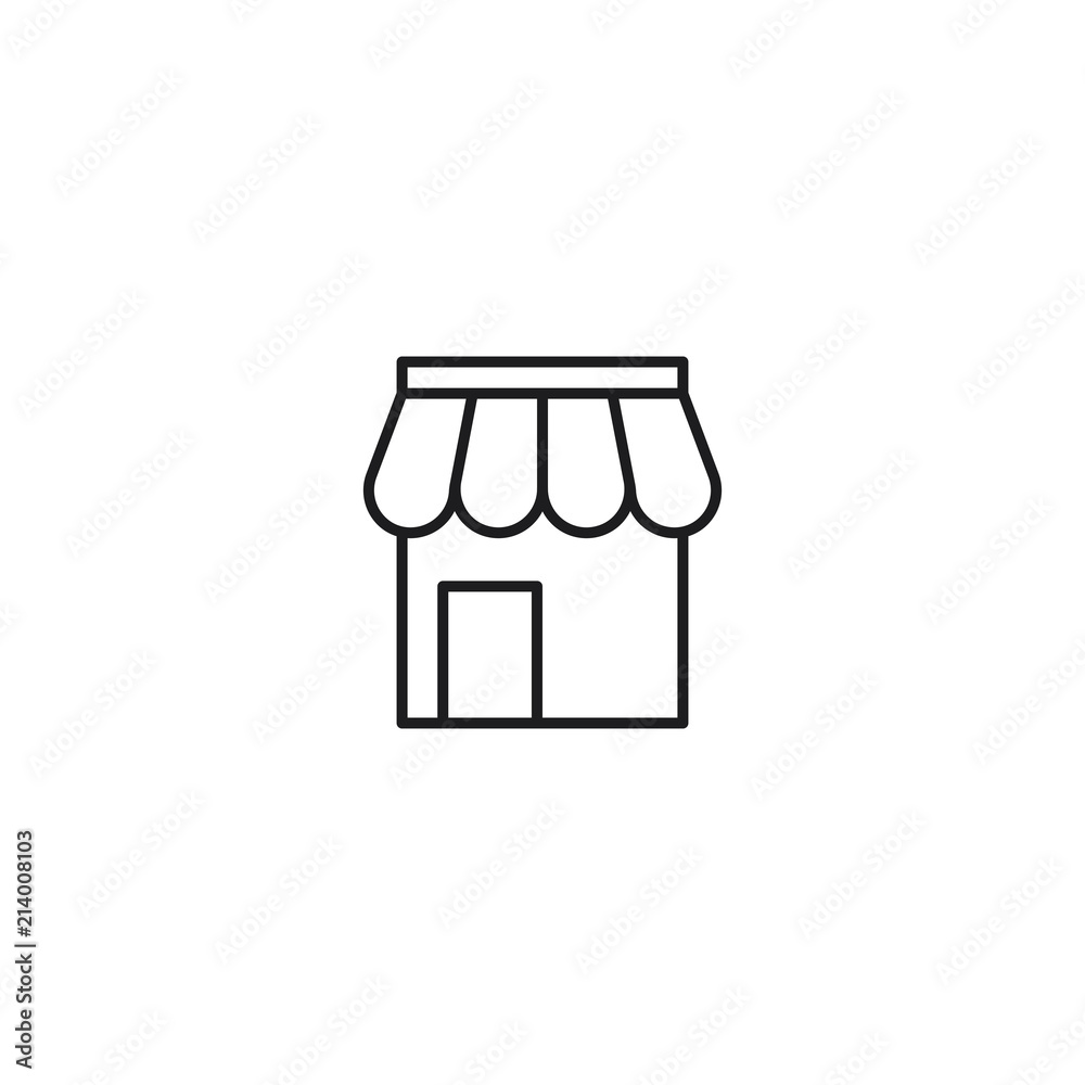 line store front icon on white background line store front icon on white background