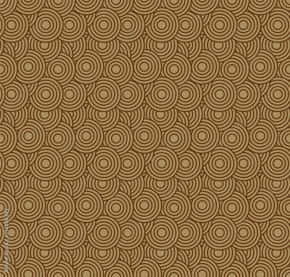 Retro wallpaper. Abstract seamless geometric pattern with circles on brown. Funky retro seamless wallpaper illustration circles on brown Retro wallpaper. Abstract seamless geometric pattern with circles on brown. Funky retro seamless wallpaper illustration circles on brown