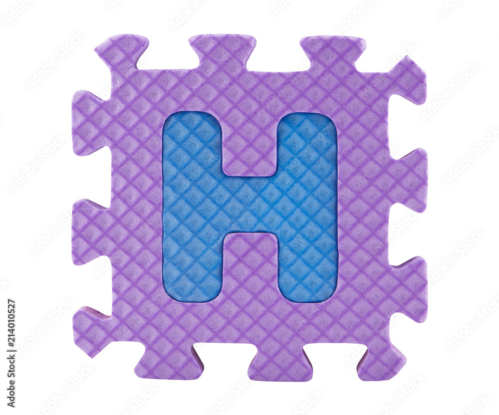 Fototapeta premium Jigsaw box with alphabet, clipping path