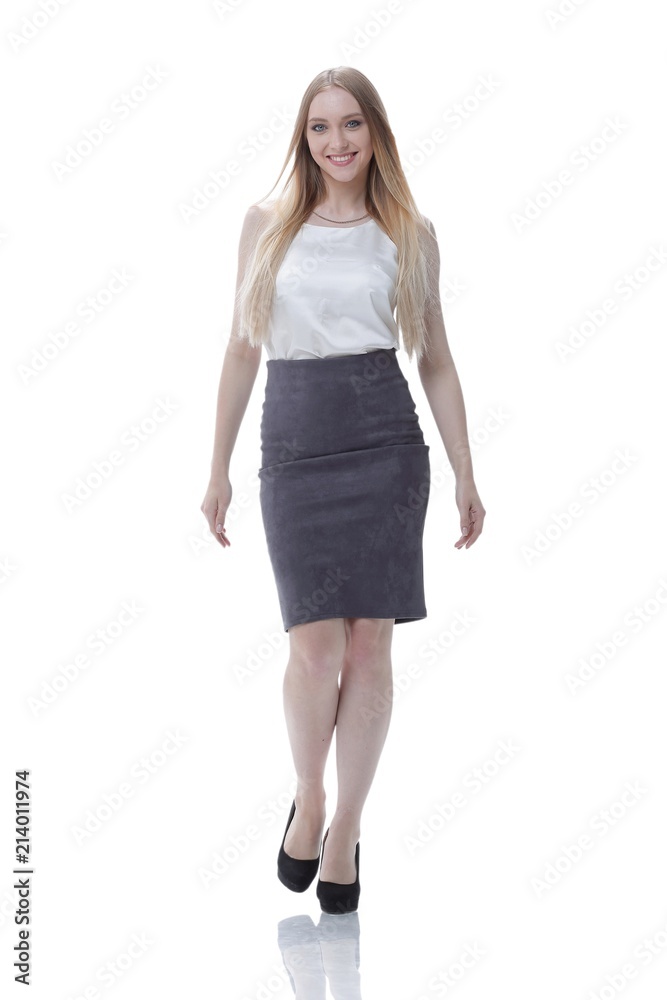successful business woman goes ahead .. full-length photo successful business woman goes ahead .. full-length photo