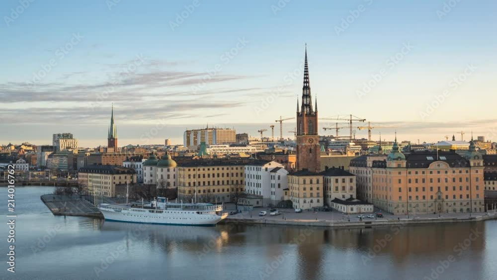 Stockholm city skyline timelapse at Gamla Stan and Slussen, Stockholm Sweden 4K Time Lapse Stockholm city skyline timelapse at Gamla Stan and Slussen, Stockholm Sweden 4K Time Lapse