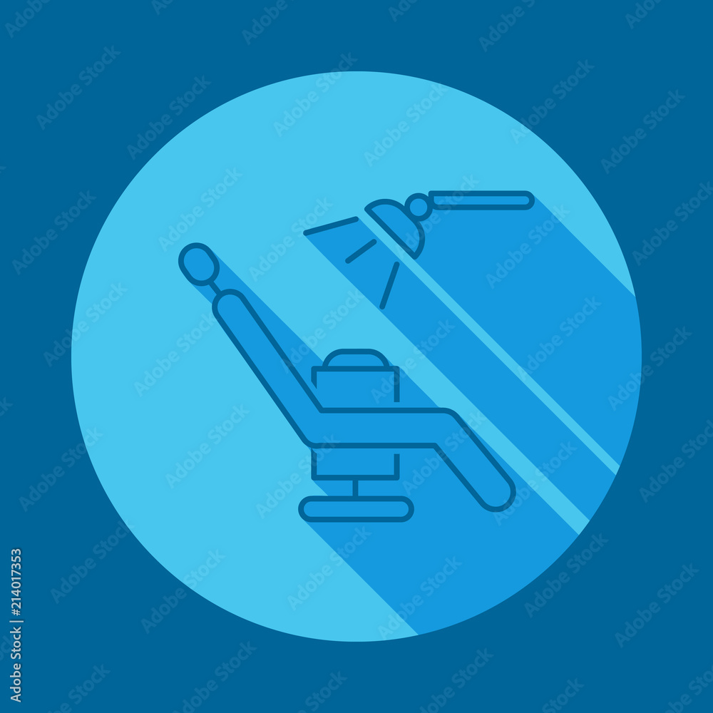 Dentist chair flat long shadow icon. Element of medicine icon for mobile concept and web apps. Long shadow Dentist chair icon can used for web and mobile Dentist chair flat long shadow icon. Element of medicine icon for mobile concept and web apps. Long shadow Dentist chair icon can used for web and mobile
