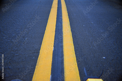 Yellow Road Divider Up Close