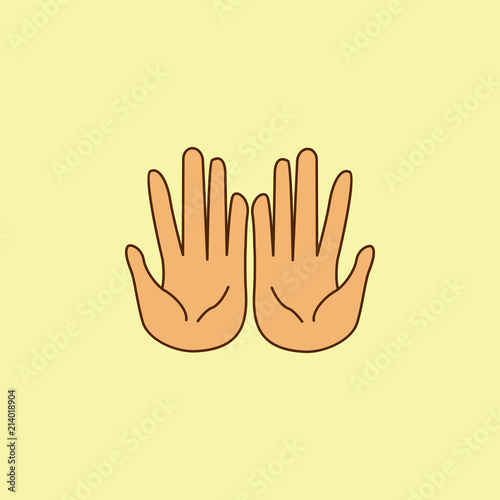 pleading hands colored field outline icon. Element of Arabian culture icon for mobile concept and web apps. Field outline pleading hands icon can used for web and mobile