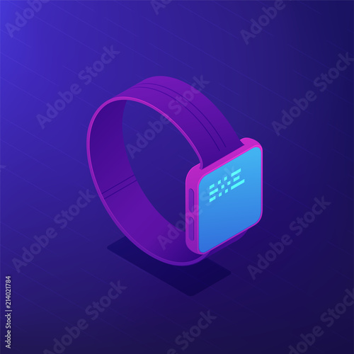 Isometric smartwatch with data on the screen