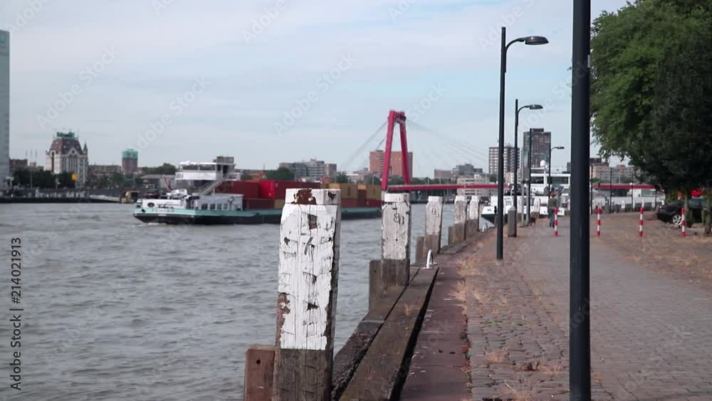 A view at the de Maas and Willemsbrug in Rotterdam.