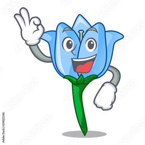 Okay bell flower character cartoon