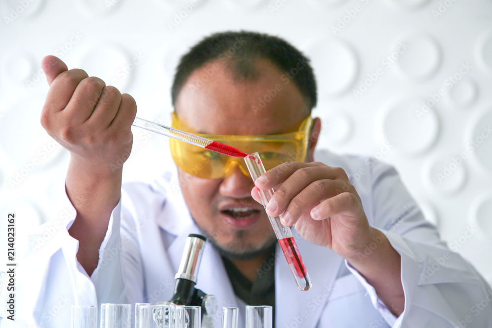 Scientists experiment in laboratory science. Scientists experiment in laboratory science.