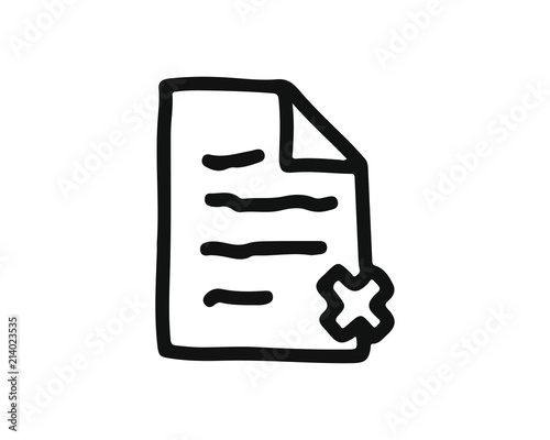 delete file icon hand drawn design illustration,designed for web and app