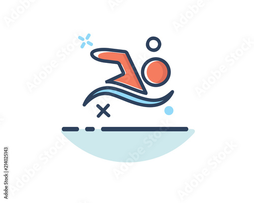 swimming icon line filled design illustration,designed for web and app