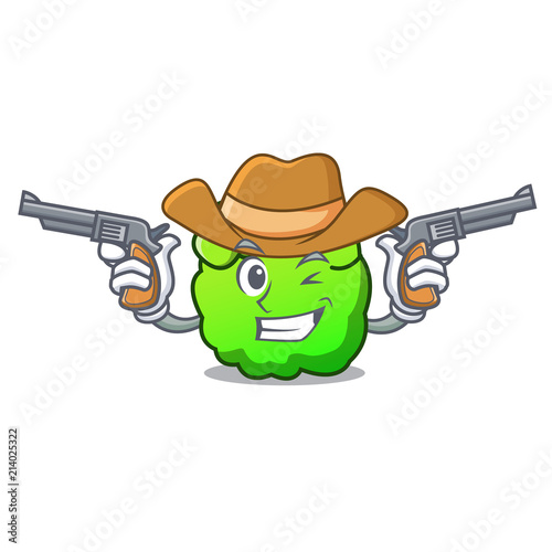 Cowboy shrub character cartoon style