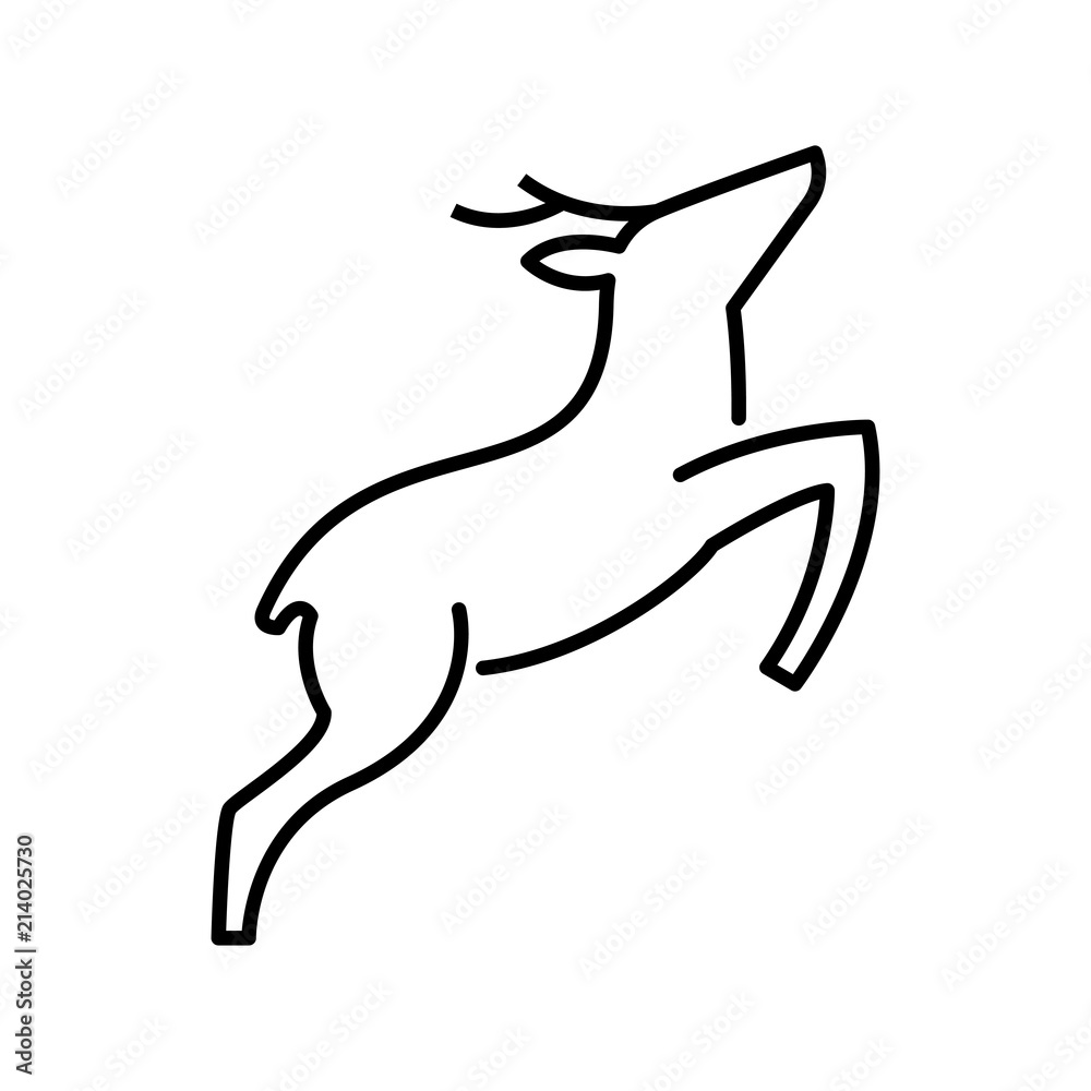 deer jump line art illustration deer jump line art illustration