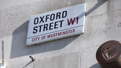 Oxford Street sign. London,shopping- London, UK photo