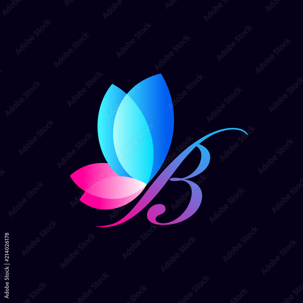 colorful butterfly logo template. an illustration concept of ...
