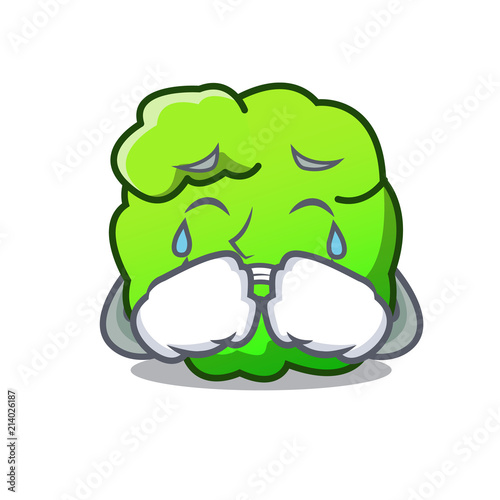 Crying shrub mascot cartoon style