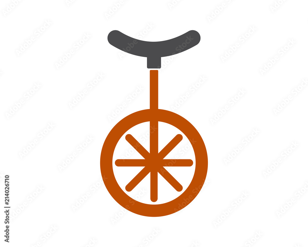 one wheel vehicle transport transportation conveyance logo image vector icon