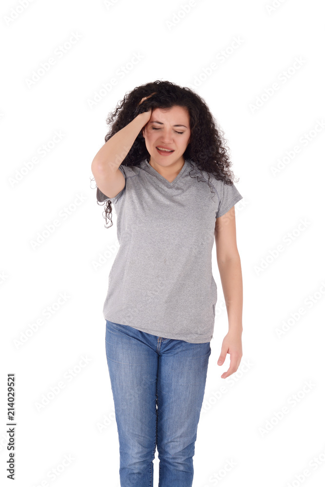 Fototapeta premium Beautiful woman is having headache.