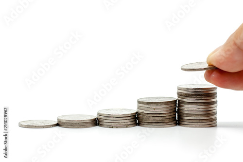 Hand saving a coin on the s...