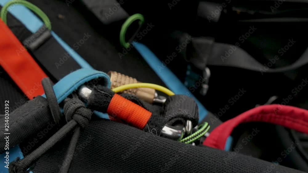 Close up of a freestyle paragliding seat Close up of a freestyle paragliding seat