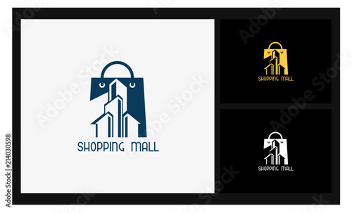 shopping mall icon logo