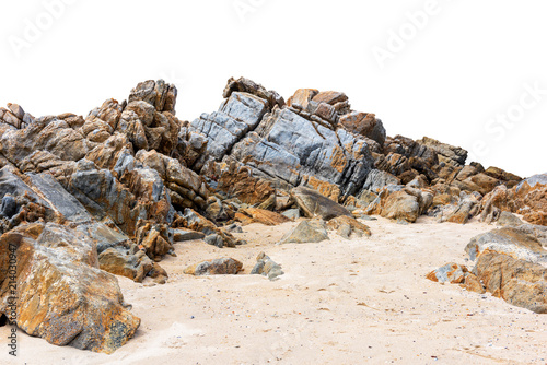 Big rock isolated on white. This has clipping path. photo