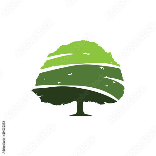 Green Oak Tree Evergreen Ecology Clean Symbol