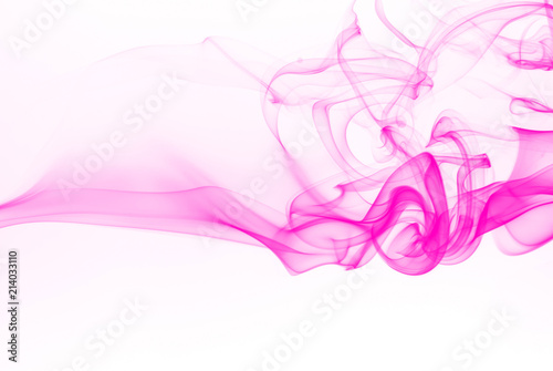 Beautiful pink smoke abstract on white background © apimook