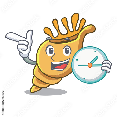 With clock exotic shell character cartoon