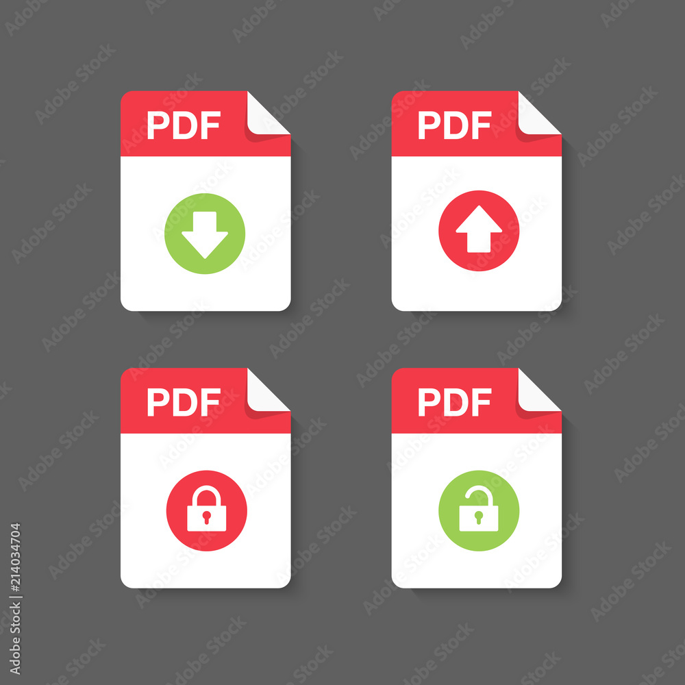 Flat design with PDF files download document,icon,symbol set, vector design element illustration Flat design with PDF files download document,icon,symbol set, vector design element illustration