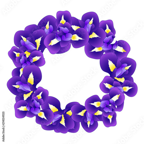 Fototapeta Naklejka Na Ścianę i Meble -  Iris Flower Wreath
