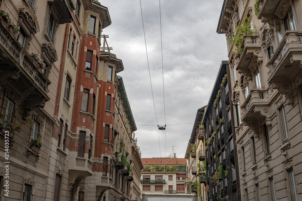 city streets in milan