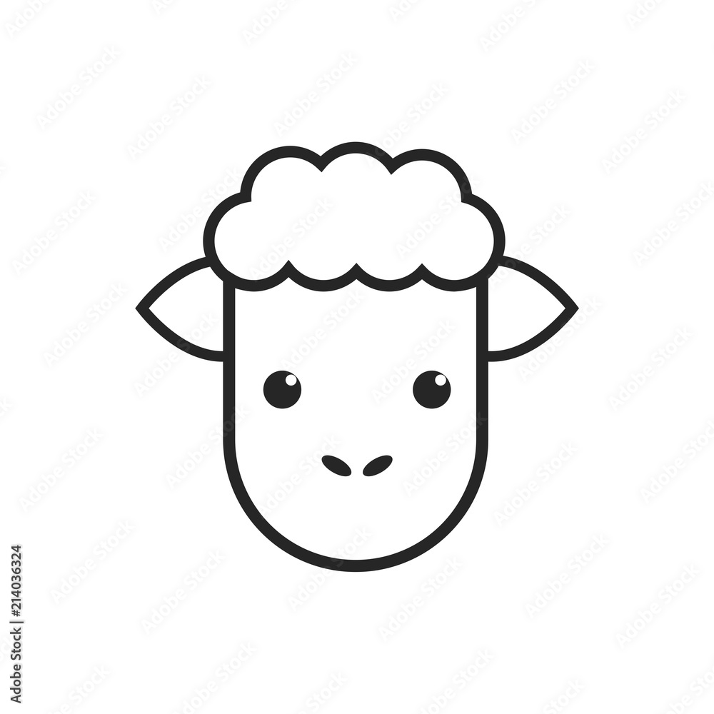Cute sheep icon illustration