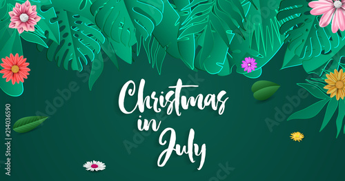 Christmas in july vector design.