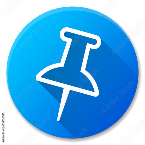 Vector push pin blue icon